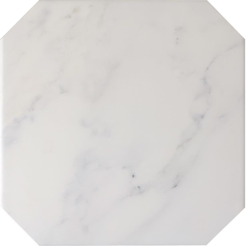 Vloertegel Octagon marmerlook wit mat 20x20cm