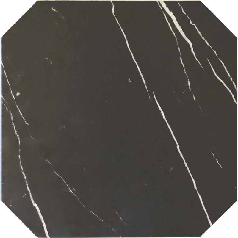 Vloertegel Octagon marmerlook zwart mat 20x20cm