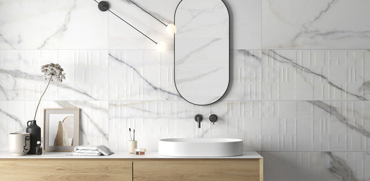 Wandtegel Athena wit grijs mat 40x120cm gerectificeerd