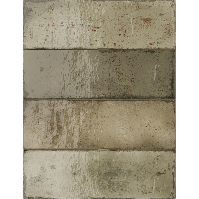 Wandtegel Amazonia bruin-groen glans 6,5x20cm