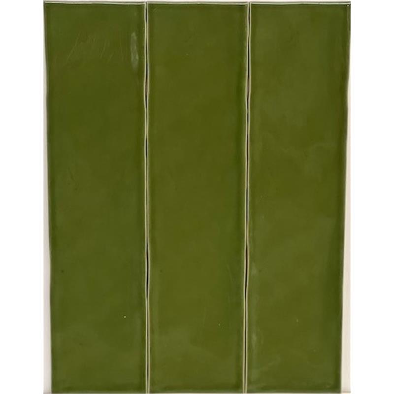 Wandtegel Vintage groen glans 7,5x30cm
