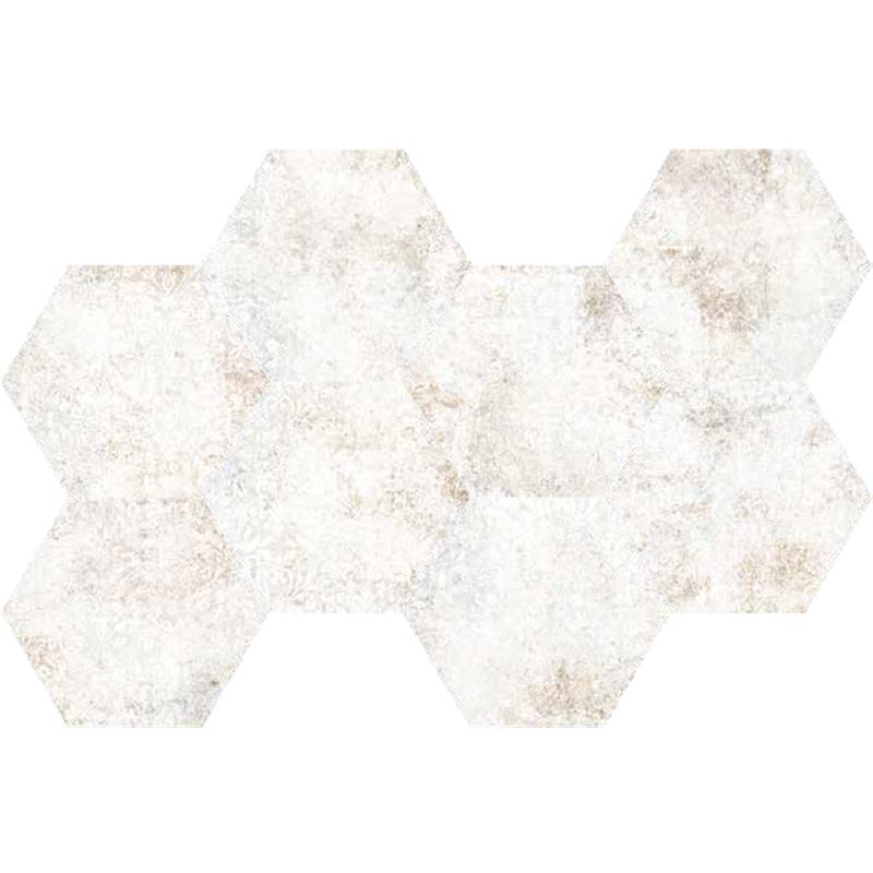 Vloertegel Vintage hexagon vecchio wit-beige 23x27cm
