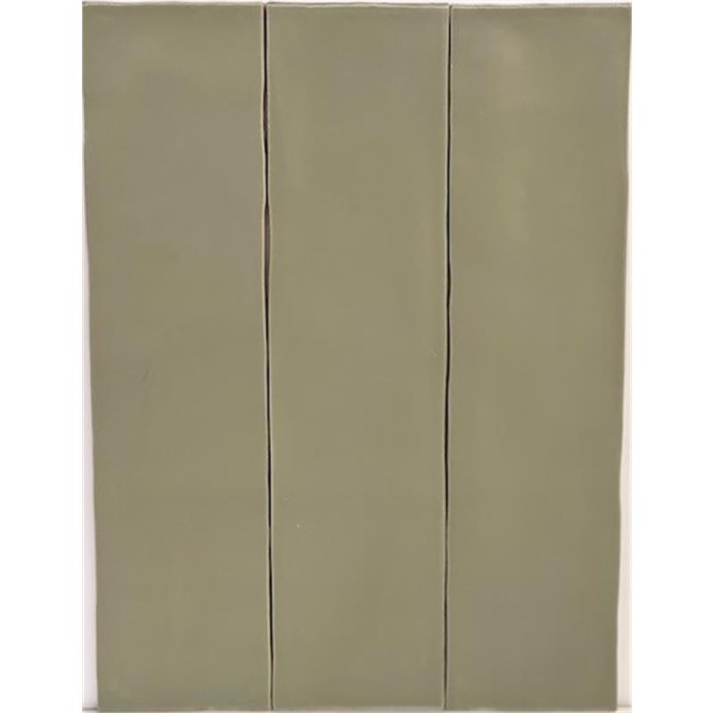 Wandtegel Vintage Olive groen mat 7,5x30cm