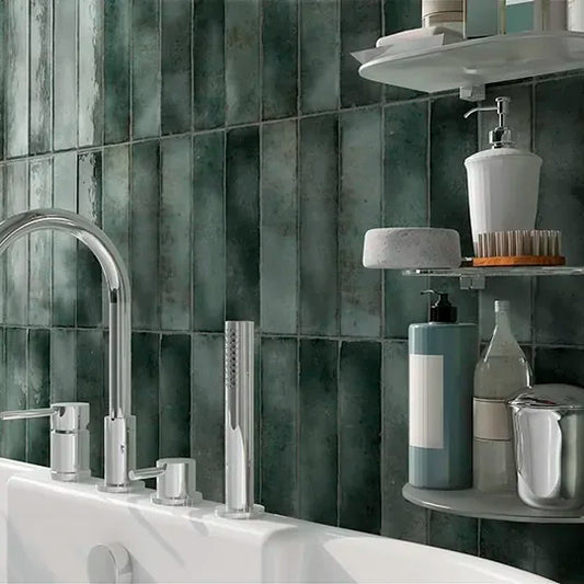 Wandtegel Hackney groen glans 6,9x24cm