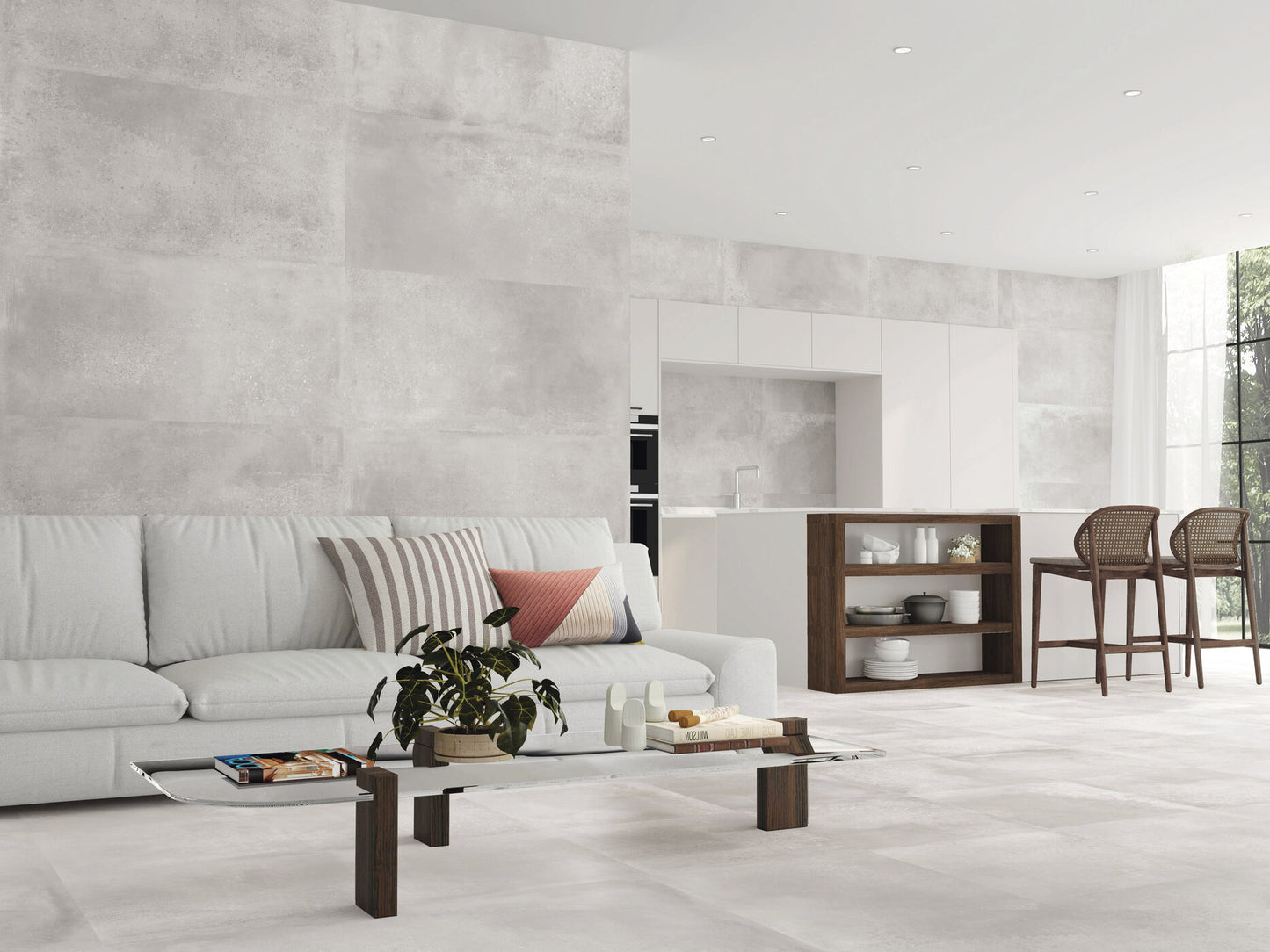 Vloertegel Industrial Hall lichtgrijs mat 60x120 gerectificeerd