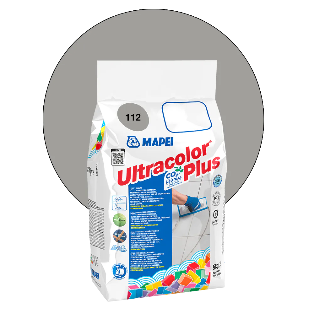 Mapei cementgebonden voegmiddel Ultracolor Plus nr. 112 Medium Grijs 5kg