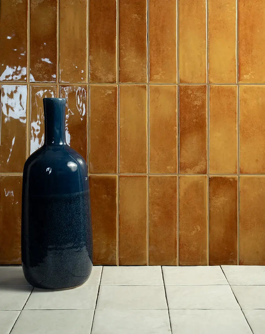 Wandtegel Matcha 'Cinnamon' bruin 6x18,6cm