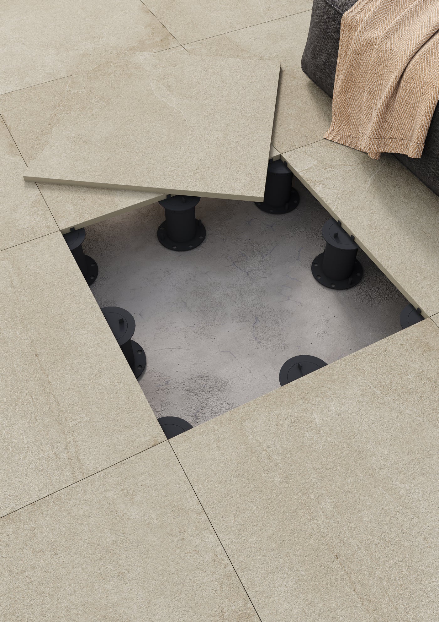 Vloertegel Mixit 'Beige' beige mat 60x60cm gerectificeerd