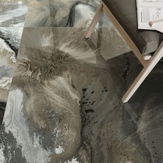 Wandtegel Nexside 'Bron Pulido' bruin glans gepolijst 120x120cm gerectificeerd