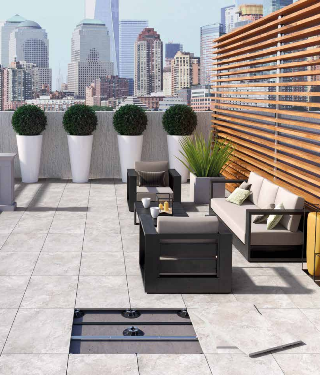 Vloertegel Dolomia stone beige-grijs mat 90x90cm gerectificeerd