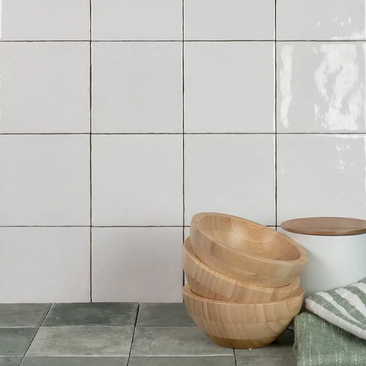 Wandtegel Zellij 'Artic' wit glans 12,5x12,5cm