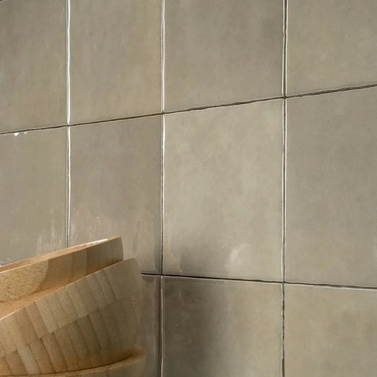 Wandtegel Zellij 'Chameleon' licht grijs glans 12,5x12,5cm