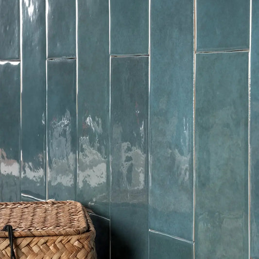 Wandtegel Zellij 'Ocean' blauw glans 12,5x12,5cm