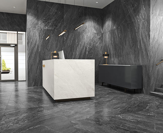 Vloertegel Agathòs antraciet mat 60x60cm gerectificeerd