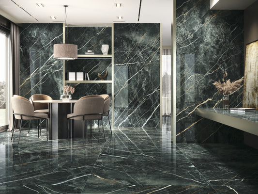 Wandtegel Wacom Moss groen glans 120x260cm gerectificeerd