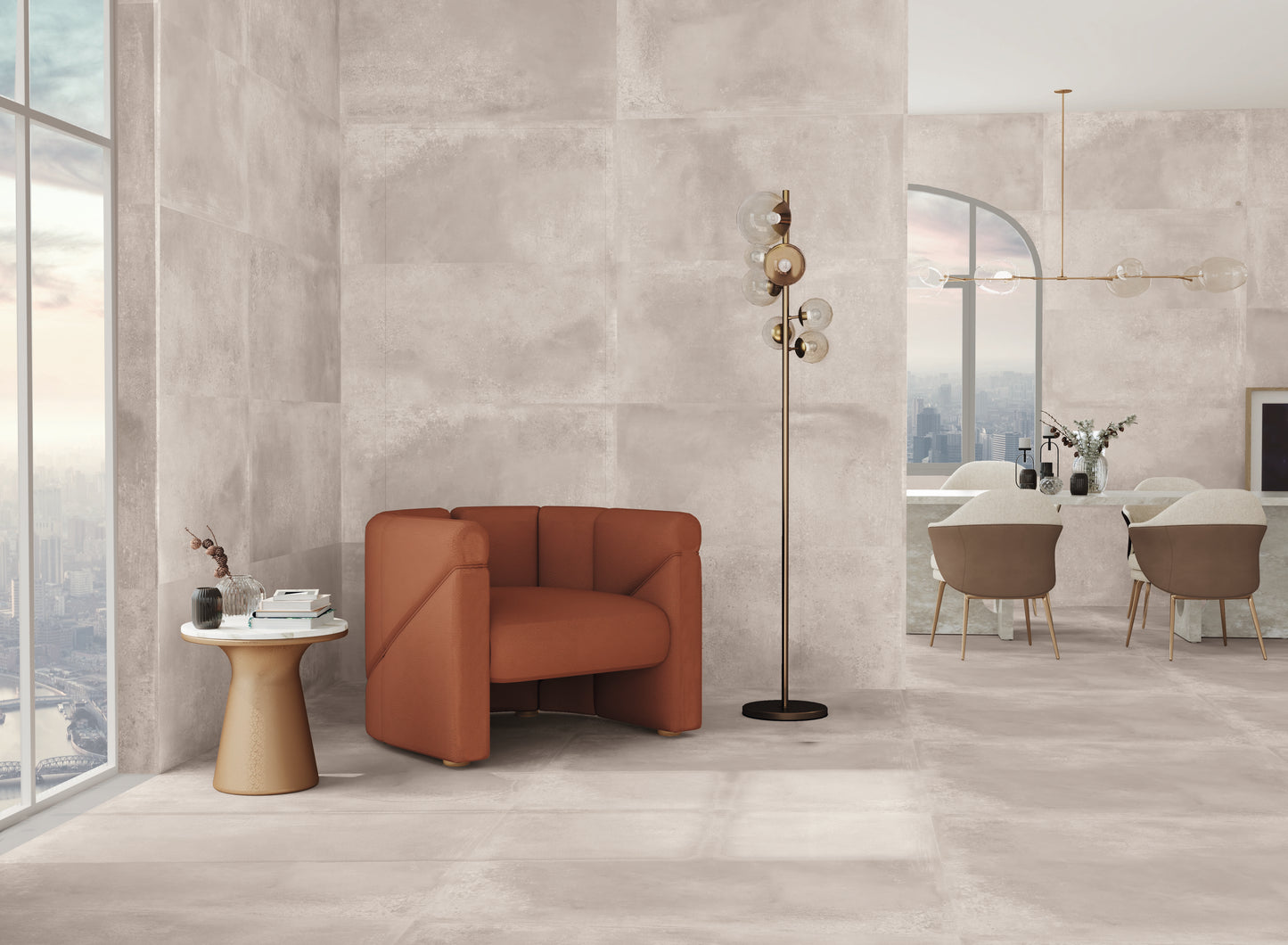 Vloertegel Industrial Hall greige mat 80x80 gerectificeerd