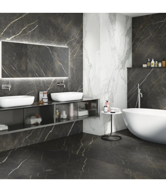 Wandtegel Wacom Forest antraciet glans 120x120cm gerectificeerd