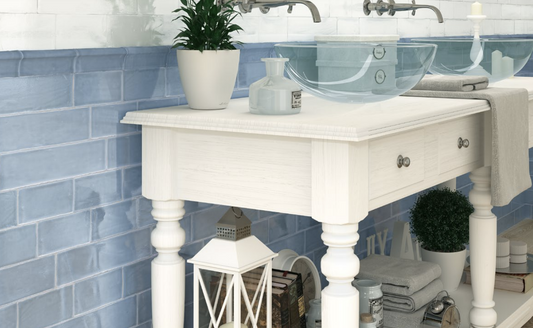 Wandtegel Camden blauw glans 7,5x30cm