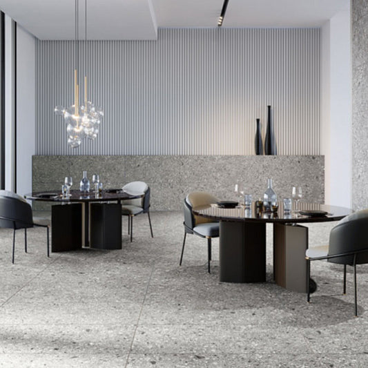 Vloertegel Ceppo di gré grijs terrazzo 61x122cm gerectificeerd