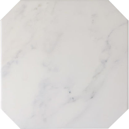 Vloertegel Octagon marmerlook wit mat 20x20cm