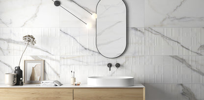 Wandtegel Athena wit grijs mat 40x120cm gerectificeerd