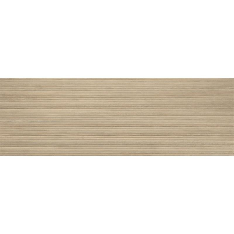 Wandtegel Larchwood beige mat reliëf horizontaal gestreept 40x120cm gerectificeerd