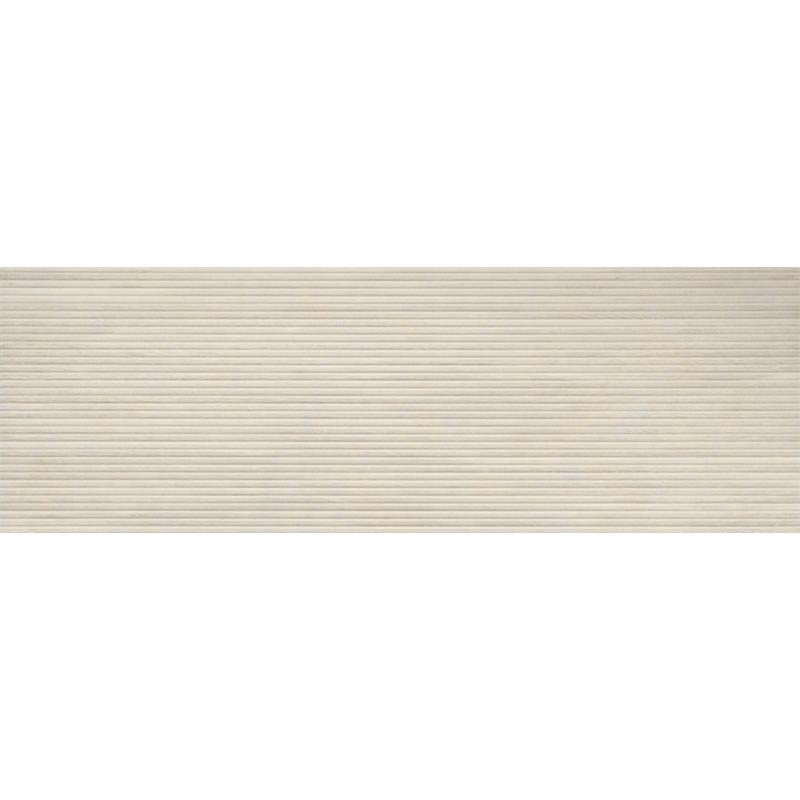 Wandtegel Larchwood crème mat reliëf horizontaal gestreept 40x120cm gerectificeerd