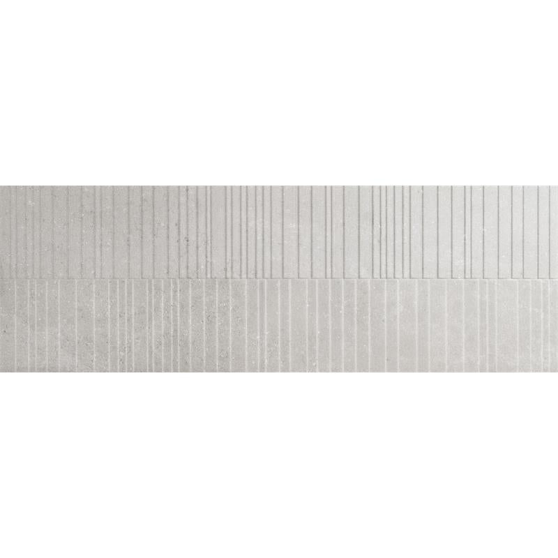 Wandtegel Space lichtgrijs mat reliëf 33x90cm gerectificeerd