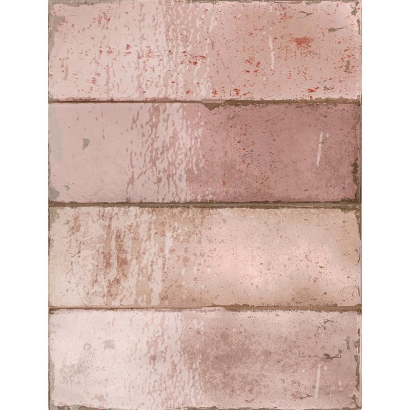 Wandtegel Amazonia roze glans 6,5x20cm