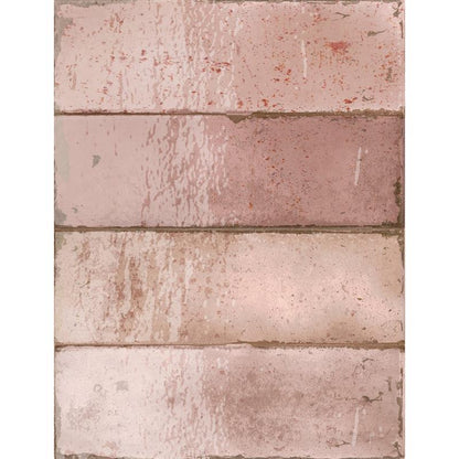 Wandtegel Amazonia roze glans 6,5x20cm