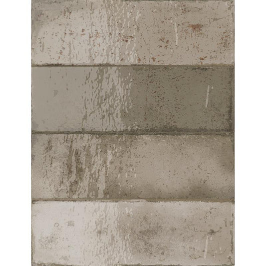 Wandtegel Amazonia beige-grijs glans 6,5x20cm