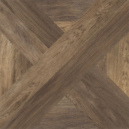 Vloertegel Tuscania Intarsio Moro bruin houtlook 61x61cm gerectificeerd