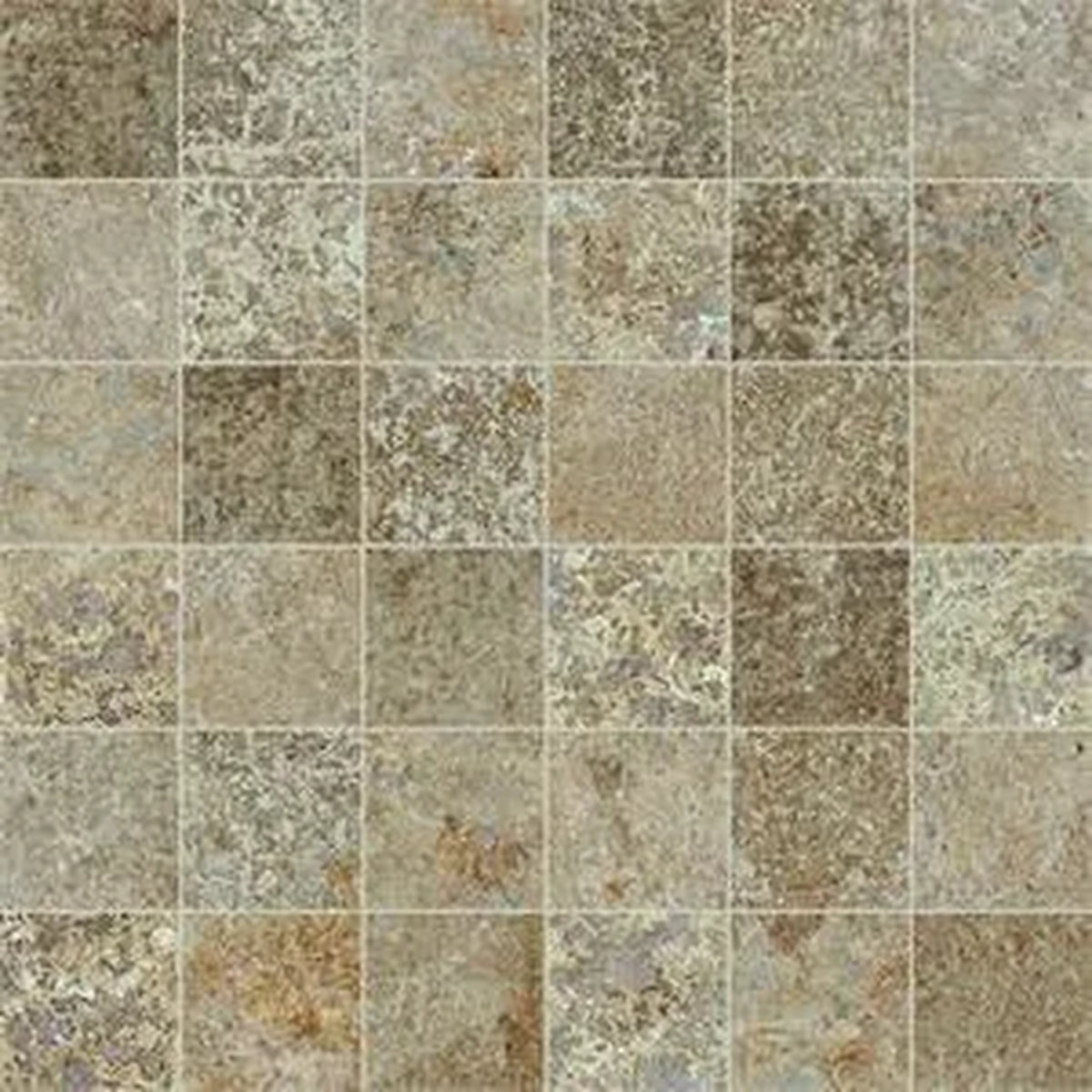 Castelvetro Always 'Tozzetto Corda', mozaïek bruin en grijs mat 30x30cm