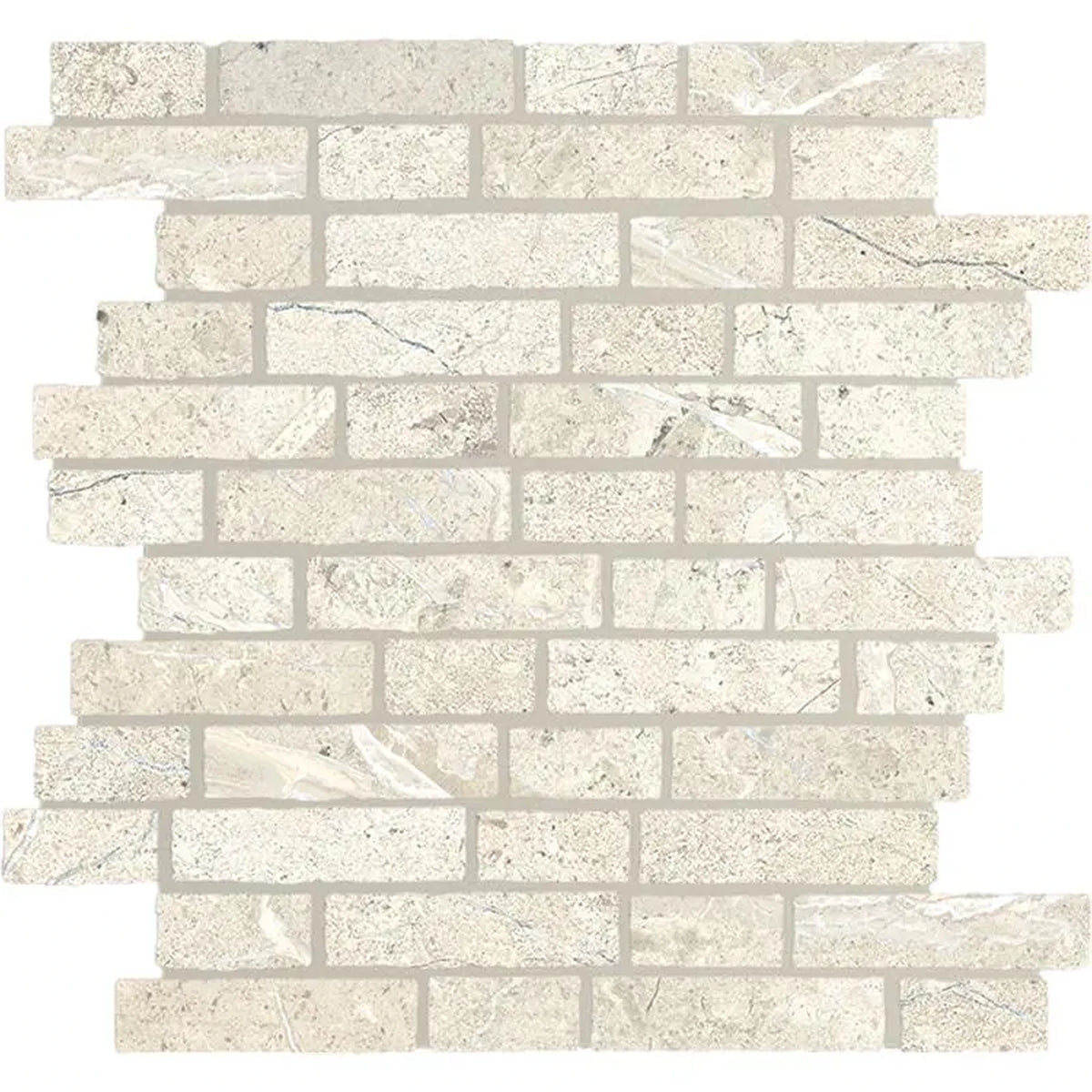 Lea Ceramiche Anthology 'White Worn Mosaico Break', mozaïek grijs en wit zijdeglans 29x31cm