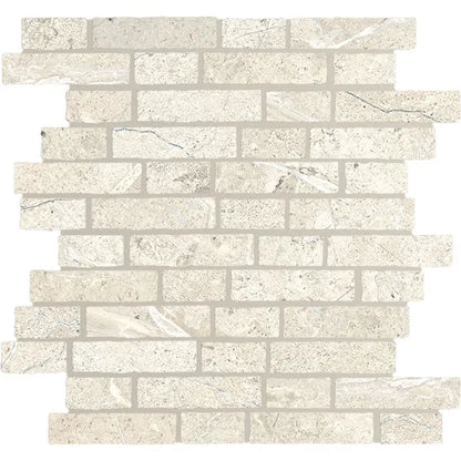 Lea Ceramiche Anthology 'White Worn Mosaico Break', mozaïek grijs en wit zijdeglans 29x31cm