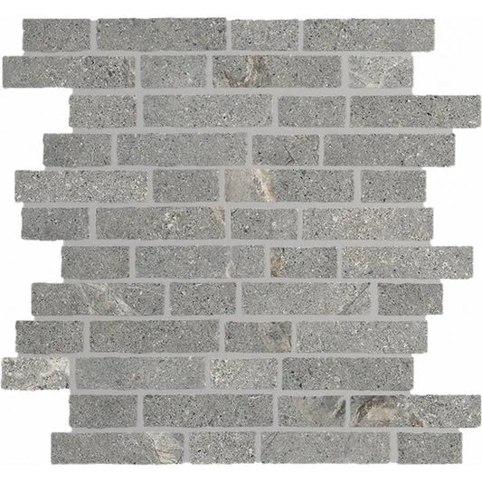 Lea Ceramiche Anthology 'Gray Worn Mosaico Break', mozaïek grijs zijdeglans 29x31cm