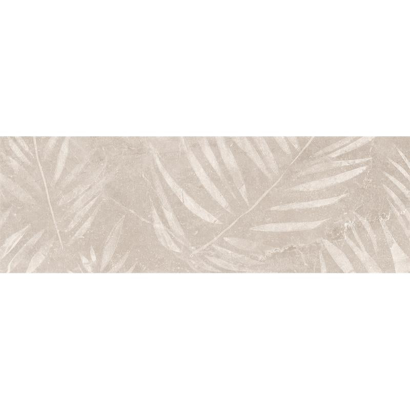 Keraben Bleuemix 'Art Taupe', taupe wandtegel met een varenbladmotief in reliëf