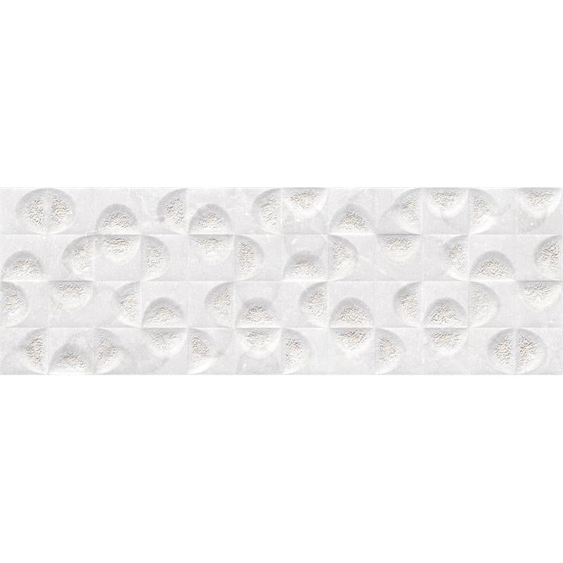 Keraben Bleuemix 'Concept White', witte wandtegel met een fijn schelpvormig reliëfmotief