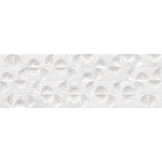 Keraben Bleuemix 'Concept White', witte wandtegel met een fijn schelpvormig reliëfmotief