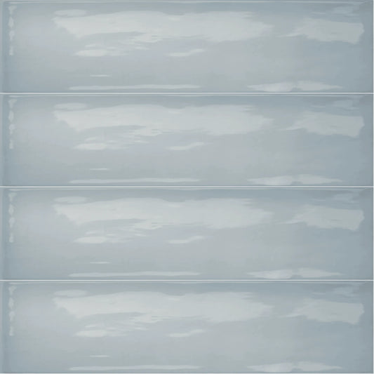 Estudio Cerámico Borriana 'Light Blue', wandtegel blauw glans 7,5x30cm