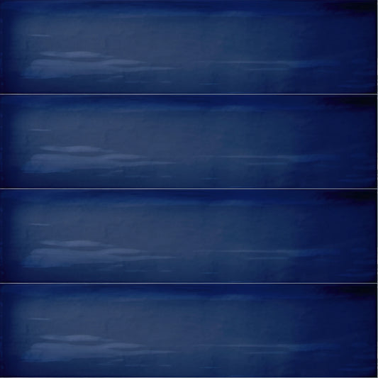 Estudio Cerámico Borriana 'Navy', wandtegel blauw glans 7,5x30cm