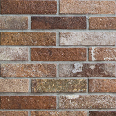 Ceramica Rondine Bristol 'Red', vloertegel rood-bruin mat 6,6x25cm