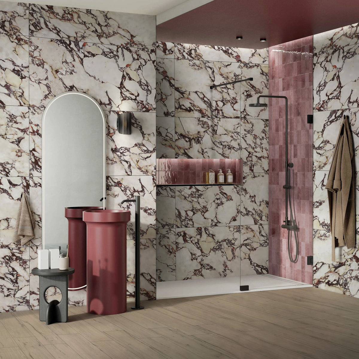 EnergieKer Calacatta Viola, vloer- en wandtegel paars mat 120x280cm