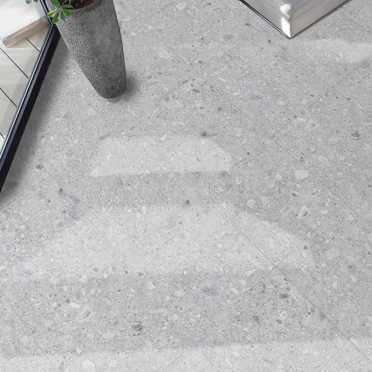 EnergieKer Ceppo di Gré 'White', vloer- en wandtegel grijs en wit mat 120x120cm
