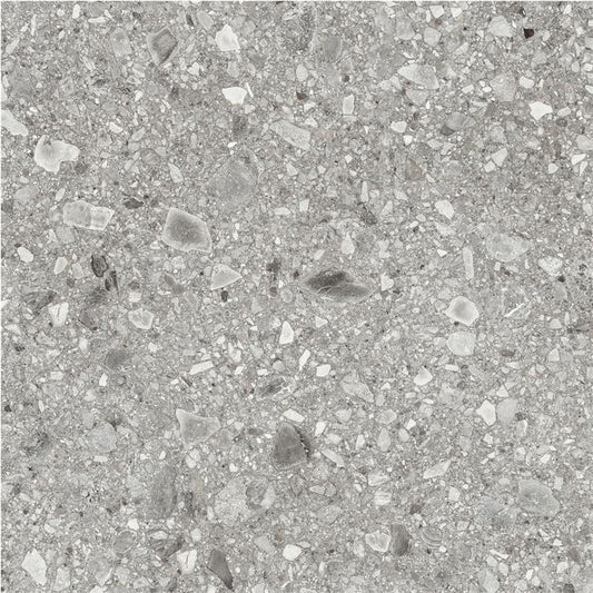 Tuscania Ceppo di Gré 'Natural', vloertegel lichtgrijs terrazzo gerectificeerd 61x61cm