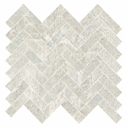 EnergieKer Genesis 'Dove Herringbone', mozaïek grijs en wit mat 33,5x33,5cm