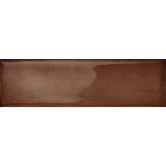Estudio Cerámico Ghent 'Copper', wandtegel bruin glans 6,9x24cm