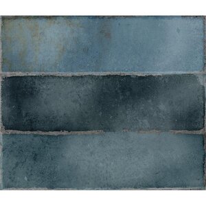 Estudio Cerámico Hackney 'Dark Blue', wandtegel donkerblauw glans 6,9x24cm