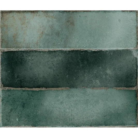 Estudio Cerámico Hackney 'Jade', wandtegel groen glans 6,9x24cm
