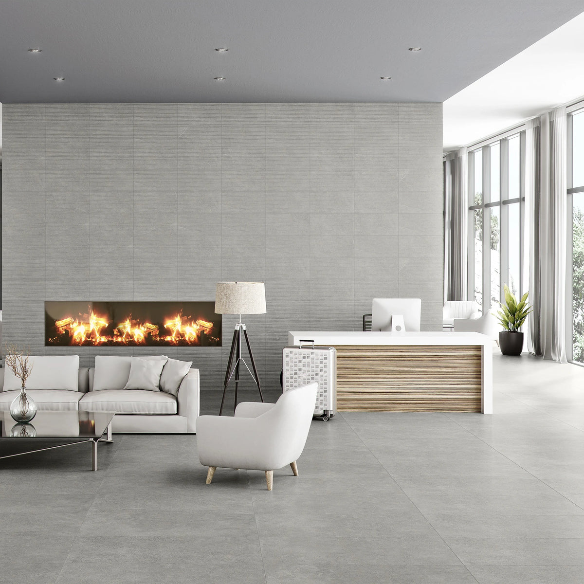 Argenta Cerámica Hardy 'Concrete', vloer- en wandtegel grijs mat 60x60cm